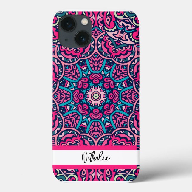 Retro Mandala Pattern with Name Luxury Case-Mate iPhone Case (Back)