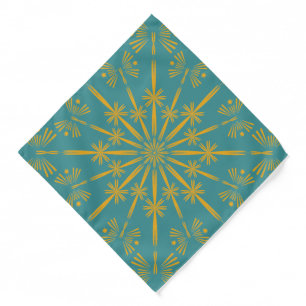 Retro Mandala Teal Bandana (2 Sizes)