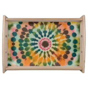 Retro Mandala Tie Dye Serving Tray