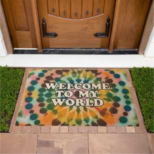Retro Mandala Tie Dye Welcome Doormat