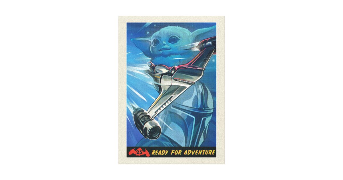 Retro Mandalorian & Grogu Hyperspace Illustration Canvas Print Zazzle