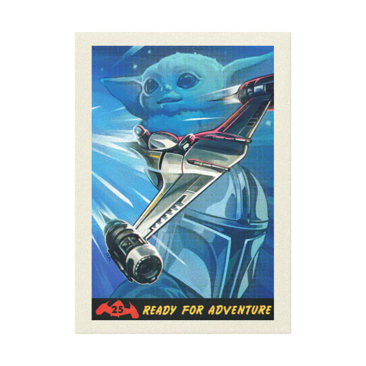 Retro Mandalorian & Grogu Hyperspace Illustration Canvas Print Zazzle