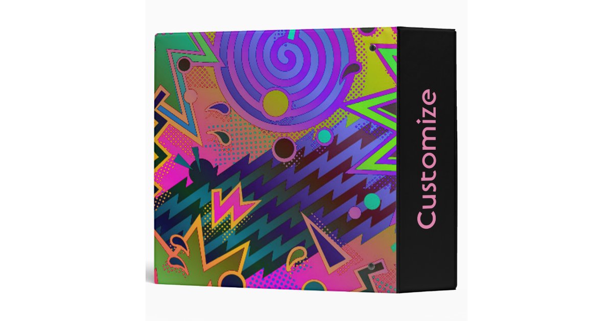 Retro Mania 80's Abstract Binder | Zazzle