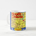 Retro Map of South Dakota Mug<br><div class="desc">A retro postcard map of the state of South Dakota repurposed!</div>