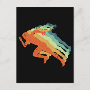 Retro Marathon Runner Running Player Sports Fan Postcard