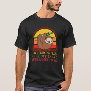 Retro Marathoner Marathon Runner Sloth Running T T-Shirt