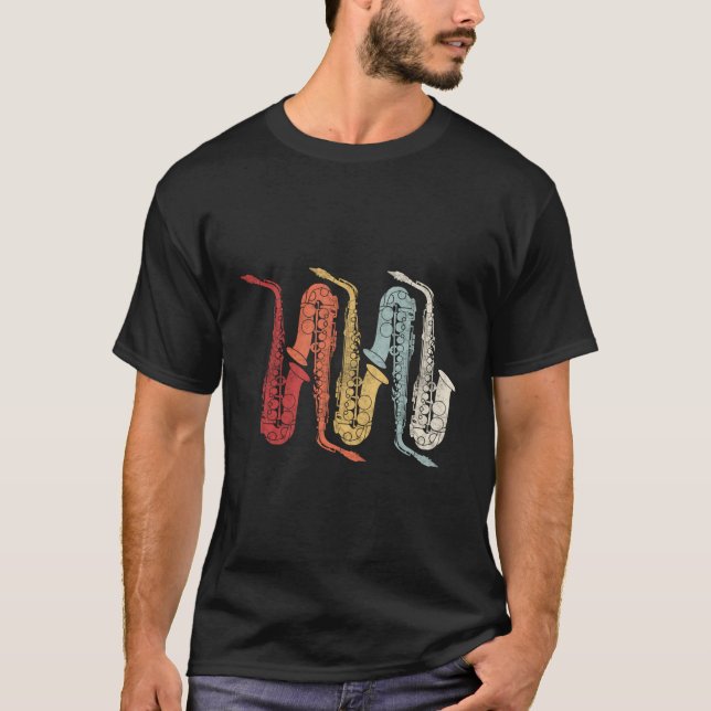 Retro Marching Band Saxophone T-Shirt (Front)