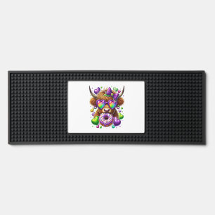 Retro Mardi Gras Png, Highland Cow Bar Mat