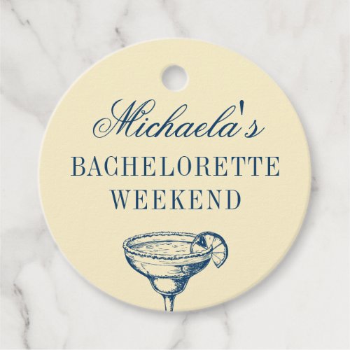 Retro Margarita Preppy Bachelorette Party Favor Tags