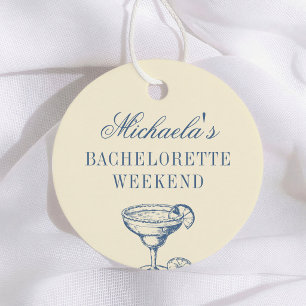Retro Margarita Preppy Bachelorette Party Favor Tags