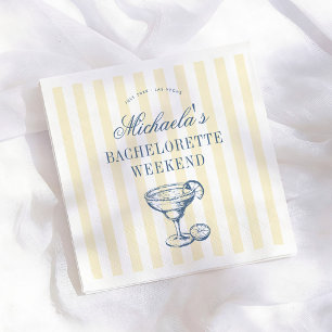 Retro Margarita Preppy Bachelorette Weekend Party  Napkins