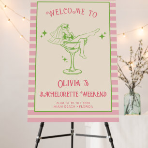 Retro Margs & Matrimony Bachelorette Welcome Foam Board