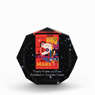 Retro Mars Historic Sites space tourism Acrylic Award