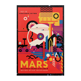Retro Mars Historic Sites space tourism Acrylic Print