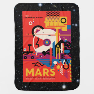 Retro Mars Historic Sites space tourism Baby Blanket