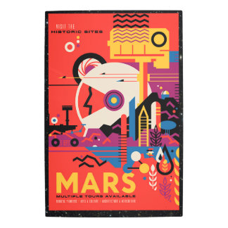 Retro Mars Historic Sites space tourism Metal Print