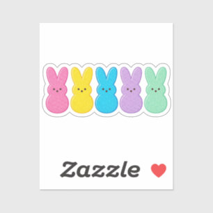 Retro Marshmallow Bunny Peeps Colorful Easter Sticker
