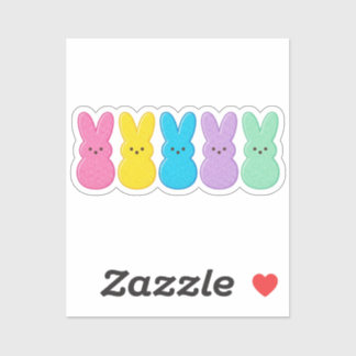 Retro Marshmallow Bunny Peeps Colorful Easter  Sticker