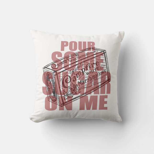 Retro Marshmallows | Pour Some Sugar On Me Throw Pillow (Front)