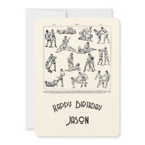 Retro Martial Arts Mens' Happy Birthday Card