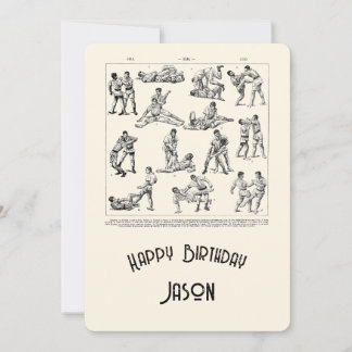 Retro Martial Arts Mens' Happy Birthday Card