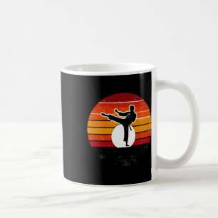 Retro Martial Arts Sunset Silhouette Kick - Karate Coffee Mug