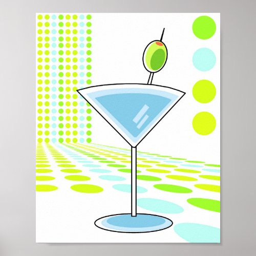 Retro Martini 8x10 Poster
