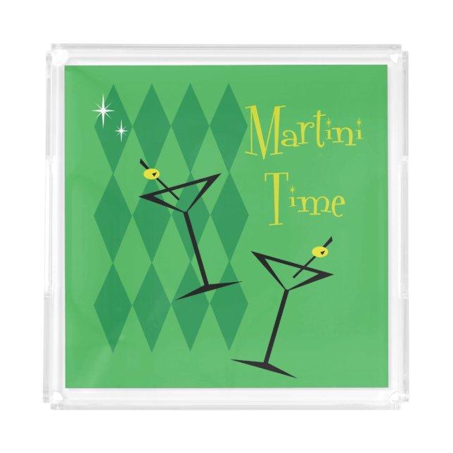 Retro Martini Acrylic Tray (Front)