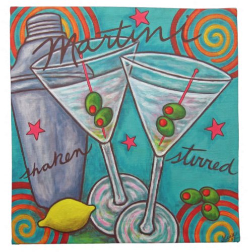 Retro Martini American MoJo Cocktail Napkin Set