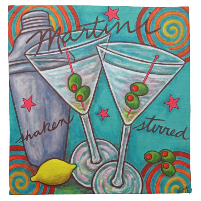 Retro Martini American MoJo Cocktail Napkin Set (Front)