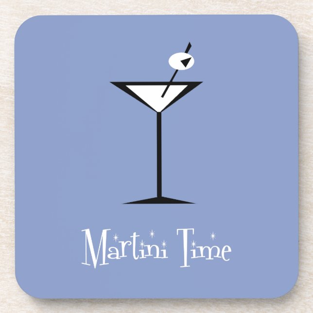 Retro Martini Beverage Coaster (Front)
