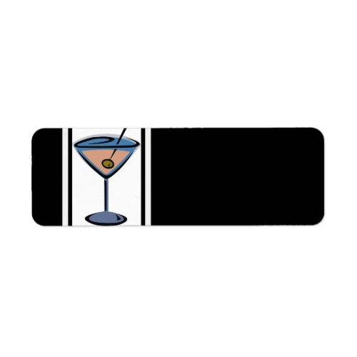 Retro Martini Cocktail Address Labels