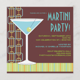 Retro Martini Cocktail Party Invitation