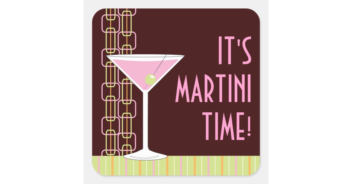 Retro Martini Cocktail Sticker Zazzle