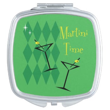 Retro Martini Compact Mirror by WaywardMuse at Zazzle