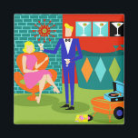 Retro Martini Couple Magnet<br><div class="desc">This Retro Martini Couple Magnet looks like a scene out of a romantic comedy. The setting of this 1960's style, minimalist art design is an elegantly decorated, mid century modern house or apartment. The cast is an attractive couple enjoying an evening filled with sparkling conversation, good music and bottomless drinks....</div>