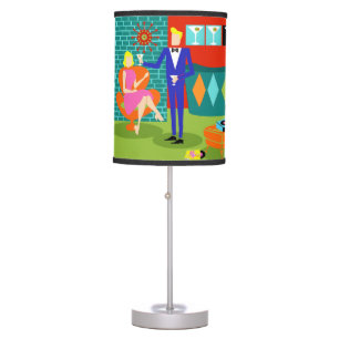 Retro Martini Couple Table Lamp