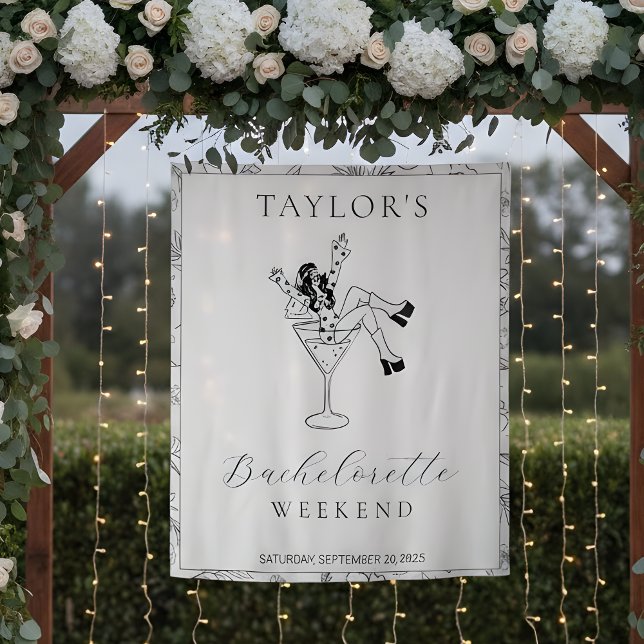 Retro Martini Girl Bachelorette Weekend Backdrop (Creator Uploaded)