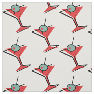 Retro Martini Glass Fabric