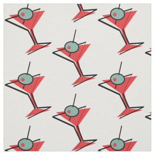 Retro Martini Glass Fabric