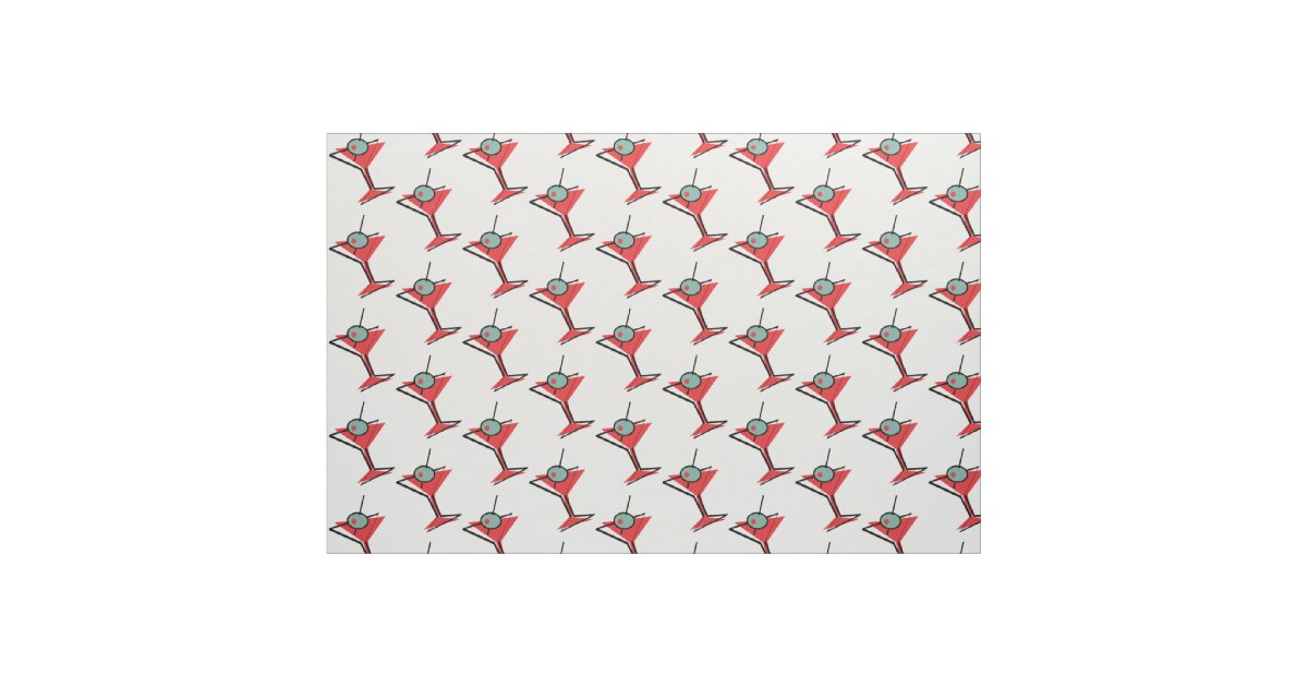 Retro Martini Glass Fabric Zazzle