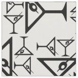 Retro Martini Glasses Black &amp; White Martini Drinks Fabric