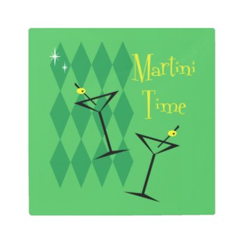 Retro Martini Metal Print by WaywardMuse at Zazzle