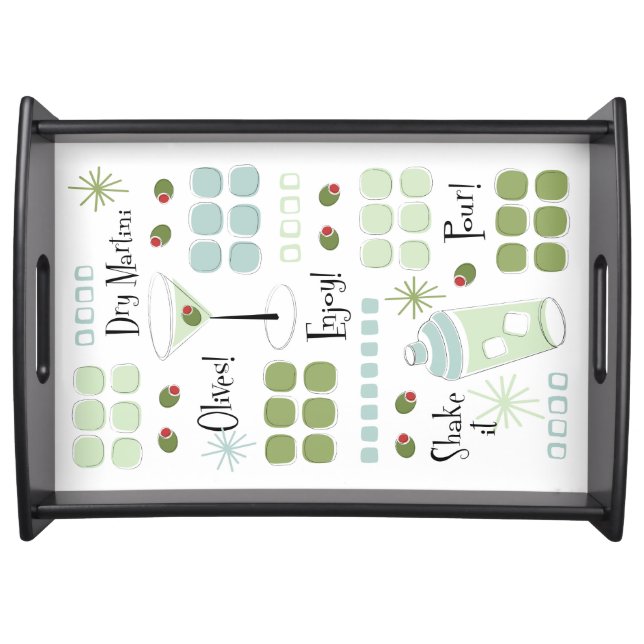 Retro Martini Mid-Century Modern Serving Tray (Front)