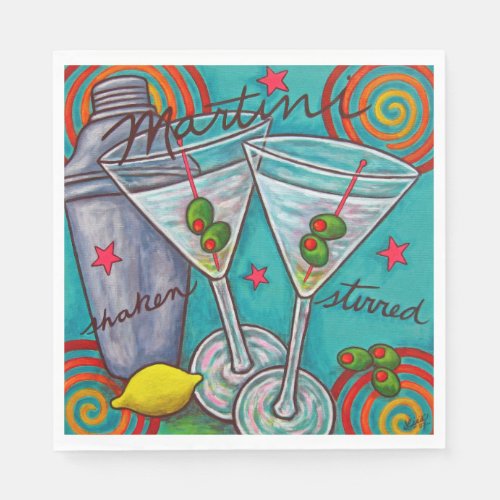 Retro Martini Paper Napkins