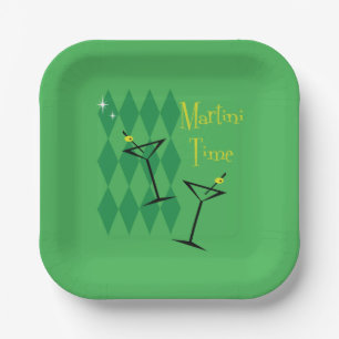 Retro Martini Paper Plates