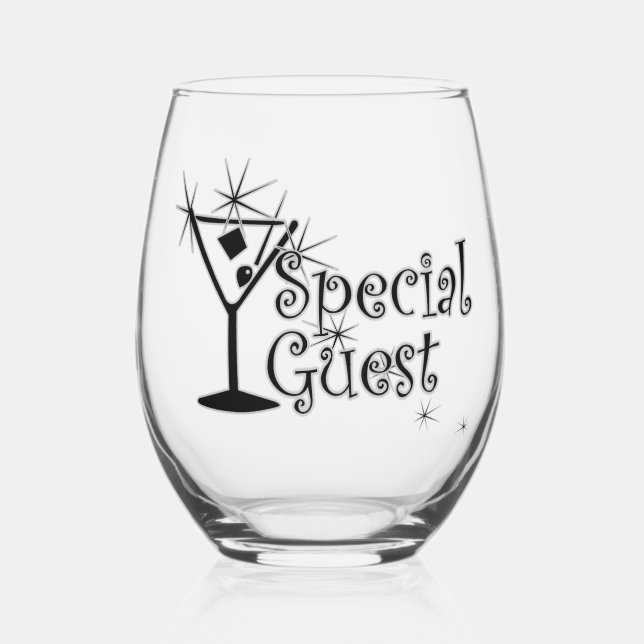 Retro Martini - Special Guest Stemless Wine Glass (Front)