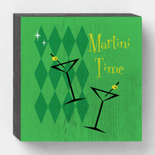Retro martini wooden box sign