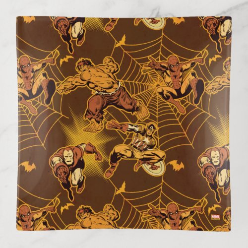 Retro Marvel Halloween Spider Web Pattern Trinket Tray