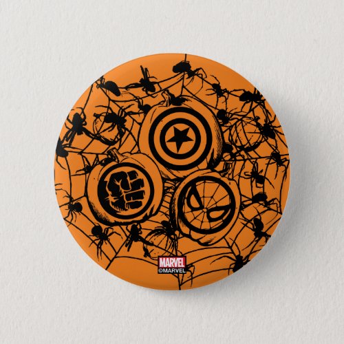 Retro Marvel Hero Logos Jack_o_lanterns In Web Button